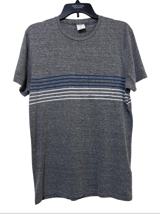 Abercrombie & Fitch Other - Abercrombie & Fitch Heather Gray Striped Pocket T-Shirt Made in USA Size Large